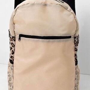 APL Beige Backpack with Leopard-Print Accents